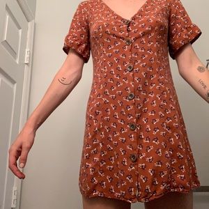 burgundy floral dress